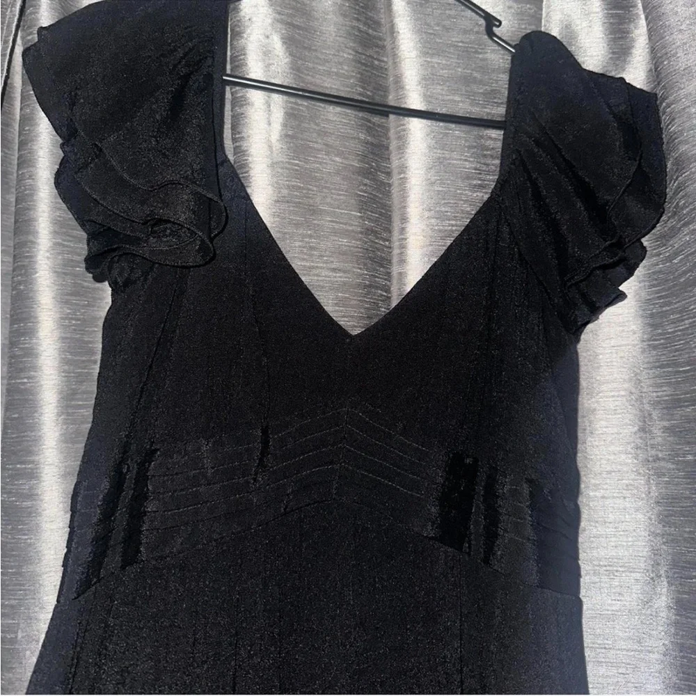 Trixxi Black Ruffled Midi Dress - Picture 1 of 4